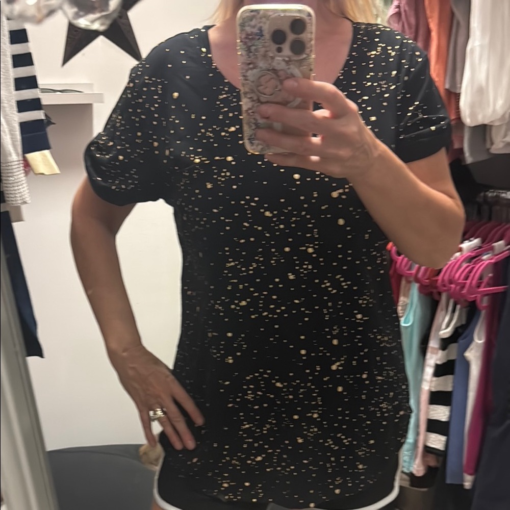 a.n.a Black and Gold Top
